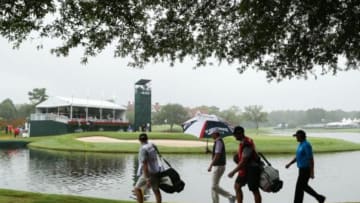 Sep 25, 2015; Atlanta, GA, USA; Brandt Snedeker and Steven Bowditch walk to the sixth green during the second round of the Tour Championship by Coca-Cola at East Lake Golf Club. Mandatory Credit: Jason Getz-USA TODAY Sports