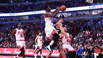 Oct 3, 2016; Chicago, IL, USA; Chicago Bulls guard Jimmy Butler (21) shoots the ball against the Milwaukee Bucks during the first half at the United Center. Mandatory Credit: Mike DiNovo-USA TODAY Sports