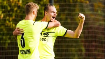 Borussia Dortmund U-19s striker Bradley Fink (Photo by Rene Nijhuis/BSR Agency/Getty Images)