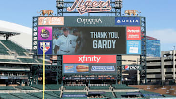 DETROIT, MI - SEPTEMBER 19: A message thanking Ron Gardenhire #15 of the Detroit Tigers for his time as manager is displayed at Comerica Park on September 19, 2020, in Detroit, Michigan. Gardenhire announced his immediate retirement from managing in a meeting with general manager Al Avila, leaving bench coach Lloyd McClendon to manage the Tigers for the rest of the season. (Photo by Duane Burleson/Getty Images)