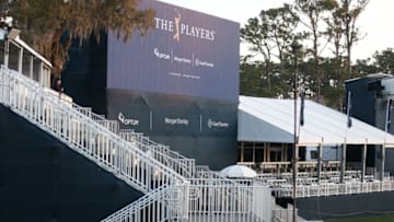 PONTE VEDRA BEACH, FLORIDA - MARCH 13: A vacant grandstand is seen on the 17th hole after the cancellation of the The PLAYERS Championship and consecutive PGA Tour events through April 5th,2020 due to the COVID-19 pandemic as seen at The Stadium Course at TPC Sawgrass on March 13, 2020 in Ponte Vedra Beach, Florida. (Photo by Matt Sullivan/Getty Images)