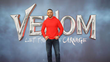 LONDON, ENGLAND - SEPTEMBER 14: Tom Hardy attends the fan screening of "Venom: Let There Be Carnage" at Cineworld Leicester Square on September 14, 2021 in London, England. (Photo by Tristan Fewings/Getty Images for Sony)