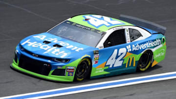 CHARLOTTE, NC - MAY 17: Kyle Larson, driver of the #42 Advent Health Chevrolet, practices for the Monster Energy NASCAR Cup Series All-Star Race and the Monster Energy NASCAR Cup Series Open Race at Charlotte Motor Speedway on May 17, 2019 in Charlotte, North Carolina. (Photo by Jared C. Tilton/Getty Images)