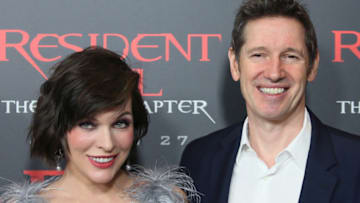 LOS ANGELES, CA - JANUARY 23: Actress Milla Jovovich (L) and husband director Paul W. S. Anderson attend the premiere of Sony Pictures Releasing's "Resident Evil: The Final Chapter" at Regal LA Live: A Barco Innovation Center on January 23, 2017 in Los Angeles, California. (Photo by David Livingston/Getty Images)