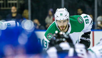 NEW YORK, NY - DECEMBER 11: Dallas Stars Center Tyler Seguin (91) looks on prior to face-off during the Dallas Stars and New York Rangers NHL game on December 11, 2017, at Madison Square Garden in New York, NY. (Photo by John Crouch/Icon Sportswire via Getty Images)