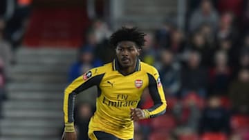 SOUTHAMPTON, ENGLAND - JANUARY 28: Ainsley Maitland-Niles of Arsenal during the match between Southampton and Arsenal at St Mary's Stadium on January 28, 2017 in Southampton, England. (Photo by David Price/Arsenal FC via Getty Images)