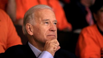 PHILADELPHIA - JUNE 04: U.S. Vice President Joe Biden attends Game Four of the 2010 NHL Stanley Cup Final between the Chicago Blackhawks and the Philadelphia Flyers at Wachovia Center on June 4, 2010 in Philadelphia, Pennsylvania. (Photo by Bruce Bennett/Getty Images)