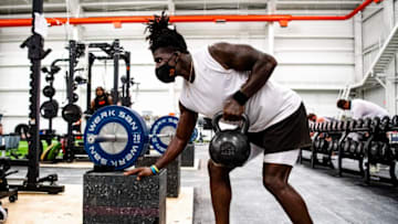 Aug 10, 2020; Cleveland, OH, USA; Cleveland Browns player DErnest Johnson during training camp. Mandatory Credit: Matt Starkey/Cleveland Browns via USA TODAY Sports