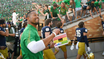 Notre Dame Fighting Irish defensive coordinator Marcus Freeman. (Matt Cashore-USA TODAY Sports)