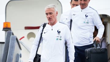 MOSCOW, RUSSIA - JUNE 10: Head coach Didier Deschamps of France football team arrives to compete in the 2018 World Cup at Sheremetyevo on June 10, 2018 in Moscow, Russia. (Photo by Oleg Nikishin/Getty Images)