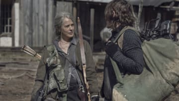 Norman Reedus as Daryl Dixon, Melissa McBride as Carol Peletier - The Walking Dead _ Season 11, Episode 1 - Photo Credit: Josh Stringer/AMC