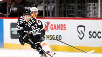 Jesper Bratt #63 of the New Jersey Devils. (Photo by Elsa/Getty Images)