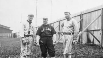 Jimmy Callahan (right) of the Chicago White Sox. Until recently, Callahan was credited with having thrown the American League's first no-hitter. (Photo by Mark Rucker/Transcendental Graphics, Getty Images)