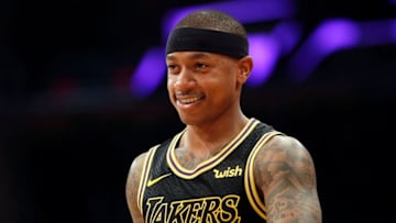 LOS ANGELES, CA - MARCH 16: Isaiah Thomas #3 of the Los Angeles Lakers during the game against the Miami Heat at Staples Center on March 16, 2018 in Los Angeles, California. NOTE TO USER: User expressly acknowledges and agrees that, by downloading and or using this photograph, User is consenting to the terms and conditions of the Getty Images License Agreement. (Photo by Josh Lefkowitz/Getty Images)