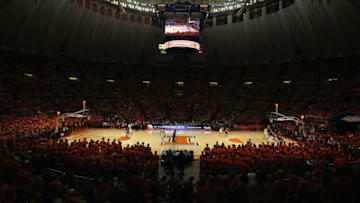 CHAMPAIGN, IL - DECEMBER 03: A general view of the Assembly Hall as the Illinois Fighting Illini take on the Gonzaga Bulldogs on December 3, 2011 in Champaign, Illinois. Illinois defeated Gonzaga 82-75. (Photo by Jonathan Daniel/Getty Images)