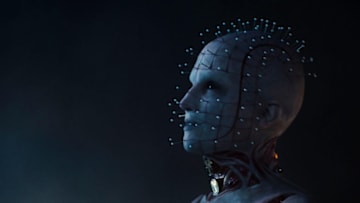 Jamie Clayton as Pinhead in Spyglass Media Group's HELLRAISER, exclusively on Hulu. Photo courtesy of Spyglass Media Group. © 2022 Spyglass Media Group. All Rights Reserved.