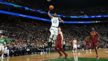 BOSTON, MA - OCTOBER 13: Javonte Green #43 of the Boston Celtics dunks the ball against the Cleveland Cavaliers during a pre-season game on October 13, 2019 at the TD Garden in Boston, Massachusetts. NOTE TO USER: User expressly acknowledges and agrees that, by downloading and or using this photograph, User is consenting to the terms and conditions of the Getty Images License Agreement. Mandatory Copyright Notice: Copyright 2019 NBAE (Photo by Brian Babineau/NBAE via Getty Images)