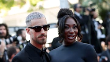 CANNES, FRANCE - MAY 19: Vladimir Boudnikoff and Aya Nakamura attend the screening of "Armageddon Time" during the 75th annual Cannes film festival at Palais des Festivals on May 19, 2022 in Cannes, France. (Photo by Vittorio Zunino Celotto/Getty Images)