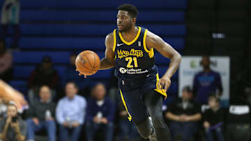 GREENSBORO, NC - FEBRUARY 7: Jamil Wilson #21 of the Fort Wayne Mad Ants handles the ball against the Greensboro Swarm during the NBA G-League on February 7, 2018 at Greensboro Coliseum Fieldhouse in Greensboro, North Carolina. NOTE TO USER: User expressly acknowledges and agrees that, by downloading and/or using this photograph, user is consenting to the terms and conditions of the Getty Images License Agreement. Mandatory Copyright Notice: Copyright 2018 NBAE (Photo by Kent Smith/NBAE via Getty Images)