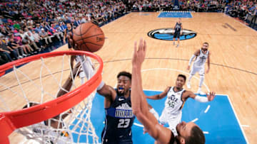 DALLAS, TX - OCTOBER 28: Wesley Matthews #23 of the Dallas Mavericks shoots the ball against the Utah Jazz during a game on October 28, 2018 at American Airlines Center in Dallas, Texas. NOTE TO USER: User expressly acknowledges and agrees that, by downloading and/or using this Photograph, user is consenting to the terms and conditions of the Getty Images License Agreement. Mandatory Copyright Notice: Copyright 2018 NBAE (Photo by Glenn James/NBAE via Getty Images)