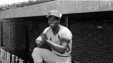 CHICAGO - UNDATED 1978: Lou Brock of the St Louis Cardinals poses before a MLB game at Wrigley Field in Chicago, Illinois. Brock played for the St Louis Cardinals from 1964-79. (Photo by Ron Vesely/Getty Images)