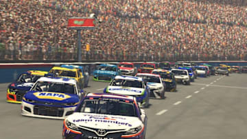 (EDITORIAL USE ONLY) (Editors note: This image was computer generated in-game) Denny Hamlin, Joe Gibbs Racing, iRacing, NASCAR (Photo by Chris Graythen/Getty Images)