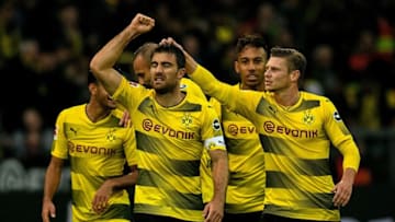 It was raining goals as Borussia Dortmund celebrated a 5-0 win over FC Koln (SASCHA SCHUERMANN/AFP/Getty Images)