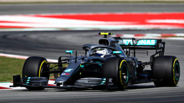 BARCELONA, SPAIN - MAY 10: Valtteri Bottas driving the (77) Mercedes AMG Petronas F1 Team Mercedes W10 on track during practice for the F1 Grand Prix of Spain at Circuit de Barcelona-Catalunya on May 10, 2019 in Barcelona, Spain. (Photo by Mark Thompson/Getty Images)