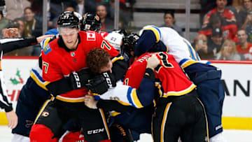 CALGARY, AB - DECEMBER 20 2017: (Photo by Gerry Thomas/NHLI via Getty Images)