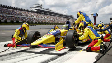 LONG POND, PA - JULY 7: Tony Kanaan of Brazil, driver of the #11 Sunoco "Turbo" KVRT-SH Racing Chevrolet pits during the Pocono INDYCAR 400 at Pocono Raceway on July 7, 2013 in Long Pond, Pennsylvania. (Photo by Jeff Zelevansky/Getty Images)
