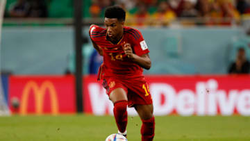 DOHA, QATAR - NOVEMBER 23: Alejandro Balde of Spain runs with the ball during the FIFA World Cup Qatar 2022 Group E match between Spain and Costa Rica at Al Thumama Stadium on November 23, 2022 in Doha, Qatar. (Photo by Richard Sellers/Getty Images)
