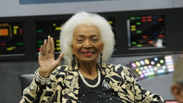 LOS ANGELES, CA - DECEMBER 05: Nichelle Nichols attends Day Three of the 2021 Los Angeles Comic Con held at Los Angeles Convention Center on December 5, 2021 in Los Angeles, California. (Photo by Albert L. Ortega/Getty Images)