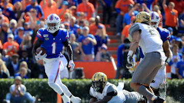 GAINESVILLE, FLORIDA - NOVEMBER 09: CJ Henderson #1 of the Florida Gators runs for yardage during the game against the Vanderbilt Commodores at Ben Hill Griffin Stadium on November 09, 2019 in Gainesville, Florida. (Photo by Sam Greenwood/Getty Images)