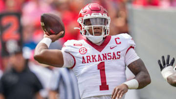 KJ Jefferson, Arkansas football (Dale Zanine-USA TODAY Sports)