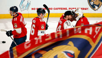 SUNRISE, FL - MARCH 4: Fellow Goaltenders Roberto Luongo