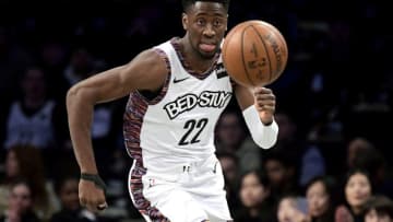 NEW YORK, NEW YORK - MARCH 08: Caris LeVert #22 of the Brooklyn Nets handles the ball on offense against the Chicago Bulls in the first half at Barclays Center on March 08, 2020 in New York City. NOTE TO USER: User expressly acknowledges and agrees that, by downloading and or using this photograph, User is consenting to the terms and conditions of the Getty Images License Agreement. (Photo by Steven Ryan/Getty Images)