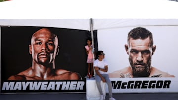 LAS VEGAS, NV - AUGUST 26: Fans gather outside T-Mobile Arena before Floyd Mayweather Jr. takes on Conor McGregor in their super welterweight boxing match on August 26, 2017 at T-Mobile Arena in Las Vegas, Nevada. (Photo by Christian Petersen/Getty Images)
