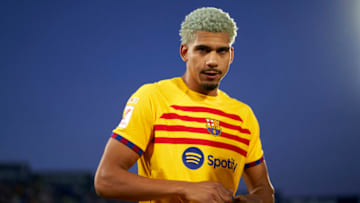 GETAFE, SPAIN - AUGUST 13: Ronald Araujo of FC Barcelona looks on prior to the LaLiga EA Sports match between Getafe CF and FC Barcelona at Coliseum Alfonso Perez on August 13, 2023 in Getafe, Spain. (Photo by Mateo Villalba/Quality Sport Images/Getty Images)