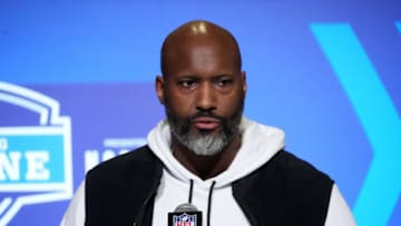 Mar 1, 2023; Indianapolis, IN, USA; Detroit Lions general manager Brad Holmes during the NFL Scouting Combine at the Indiana Convention Center. Mandatory Credit: Kirby Lee-USA TODAY Sports