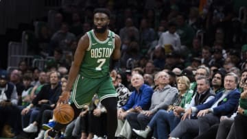 Boston Celtics guard Jaylen Brown (7) Mandatory Credit: Winslow Townson-USA TODAY Sports