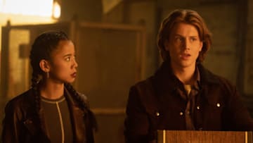 Nancy Drew -- "The Testimony of the Executed Man" -- Image Number: NCD303a_0251r.jpg -- Pictured (L-R): Leah Lewis as George and Alex Saxon as Ace -- Photo: Michael Courtney/The CW -- © 2021 The CW Network, LLC. All Rights Reserved.