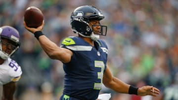 SEATTLE, WA - AUGUST 18: Quarterback Russell Wilson