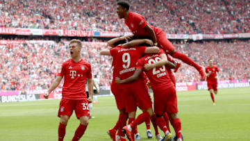 Bayern Munich celebrate a goal. (Photo by TF-Images/Getty Images)