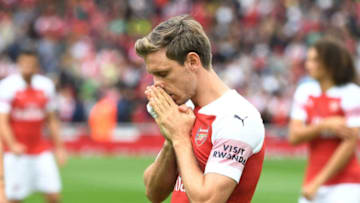 LONDON, ENGLAND - AUGUST 25: Nacho Monreal of Arsenal before the Premier League match between Arsenal and West Ham United at Emirates Stadium on August 25, 2018 in London, United Kingdom. (Photo by Stuart MacFarlane/Arsenal FC via Getty Images)