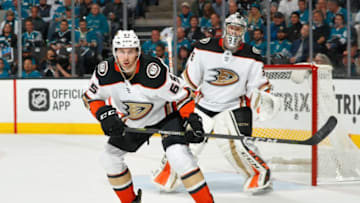 SAN JOSE, CA - APRIL 16: Marcus Pettersson #65. (Photo by Scott Dinn/NHLI via Getty Images)