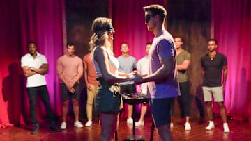 THE BACHELORETTE - "1602" - Clare left no doubt the first night that she knew what she was looking for and let the men know it! Nine eager suitors get the opportunity to impress Clare as they learn how to communicate through the languages of love. Jason is the lucky bachelor to go on the first one-on-one date, but will he reveal some dark secrets from his youth and still be able to gain Clare's acceptance? Then things turn really intense when 10 men show off something totally different - competing in a revealing game of dodgeball. Clare's explosive moment with one suitor leads to an immediate reaction. Another bachelor, uncomfortable with the dodgeball competition, plans to confront Clare about her behavior as the drama is ratcheted up from the very start of her journey on "The Bachelorette," TUESDAY, OCT. 20 (8:00-10:01 p.m. EDT), on ABC. (ABC/Craig Sjodin)CLARE CRAWLEY, BEN