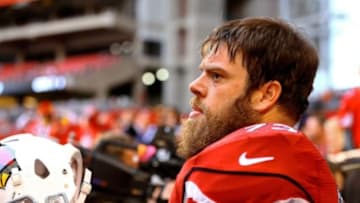 Dec 8, 2013; Phoenix, AZ, USA; Arizona Cardinals offensive tackle Eric Winston against the St. Louis Rams at University of Phoenix Stadium. Mandatory Credit: Mark J. Rebilas-USA TODAY Sports