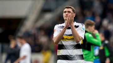 SINSHEIM, GERMANY - APRIL 15: Andreas Christensen of Borussia Moenchengladbach reacts after the Bundesliga Match between TSG 1899 Hoffenheim and Borussia Moenchengladbach at Wirsol Rhein-Neckar-Arena on April 15, 2017 in Sinsheim, Germany. (Photo by Christian Verheyen/Borussia Moenchengladbach via Getty Images)