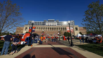 CHAMPAIGN, IL - SEPTEMBER 29: Illinois Fighting Illini fans are seen in the tailgating area before the game against the Nebraska Cornhuskers at Memorial Stadium on September 29, 2017 in Champaign, Illinois. (Photo by Michael Hickey/Getty Images)