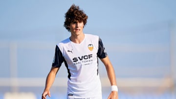 MURCIA, SPAIN - JULY 28: Javi Guerra of Valencia CF looks on during a Pre-Season friendly match between Valencia CF and Real Zaragoza at Pinatar Arena on July 28, 2021 in Murcia, Spain. (Photo by Silvestre Szpylma/Quality Sport Images/Getty Images)